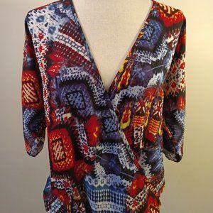 cha cha vente abstract print top Made in the USA
